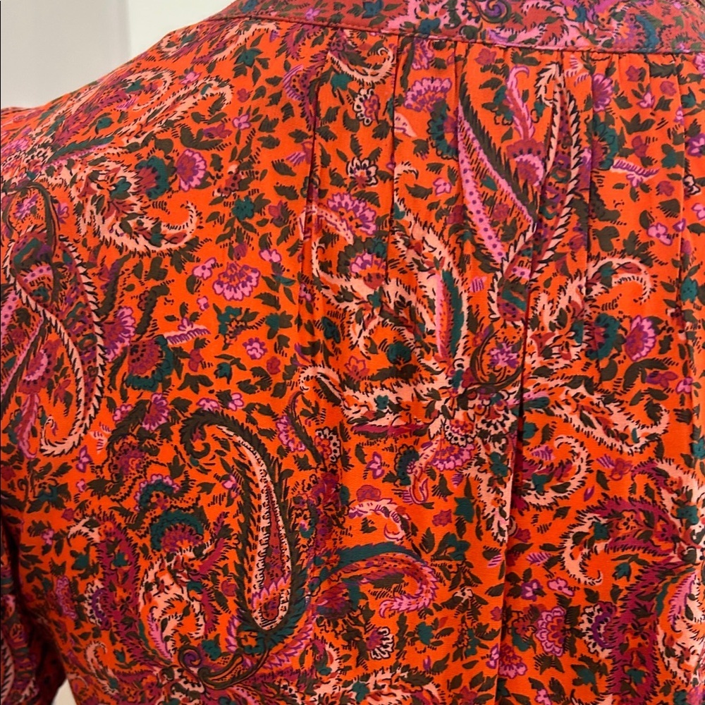 Paisley Tiered V-Neck Mini Dress in Red - Picture 6 of 12